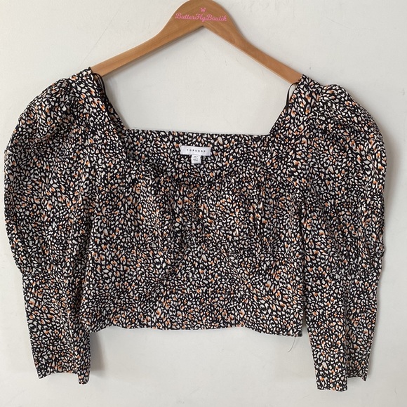 Topshop corset blouse in animal print crop Top , Size 8, NWT - Picture 7 of 14